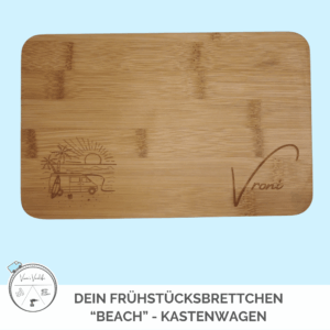 Frühstücksbrettchen Bambus "Beach" Kastenwagen – personalisierbar