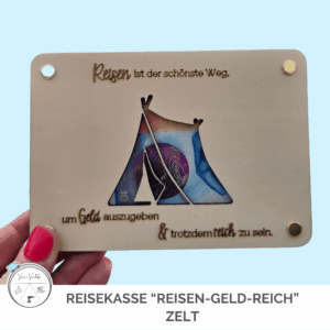 Reise-Kasse "Reisen-Geld-Reich" - Zelt