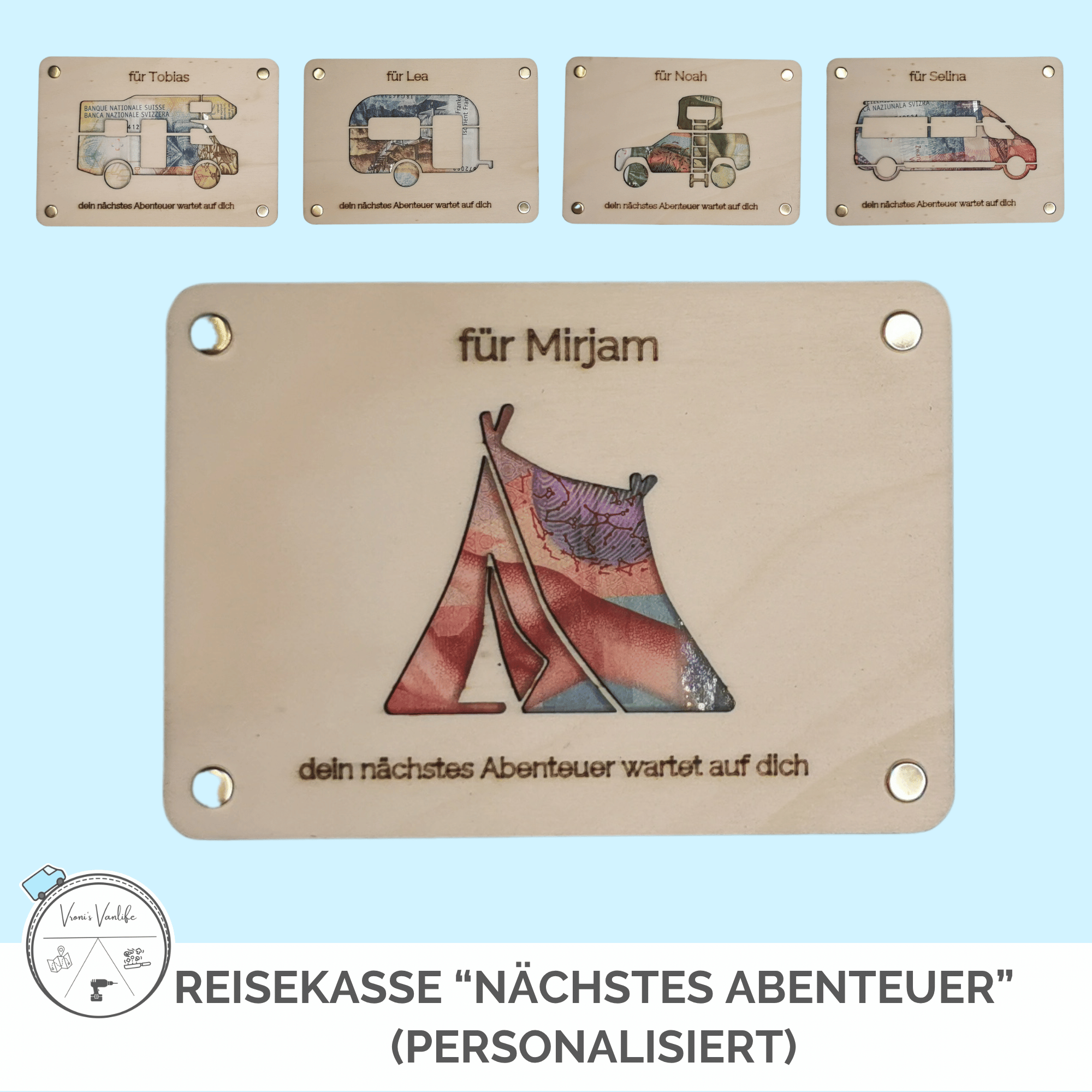 Reise-Kasse „nächstes Abenteuer“ – personalisierbar