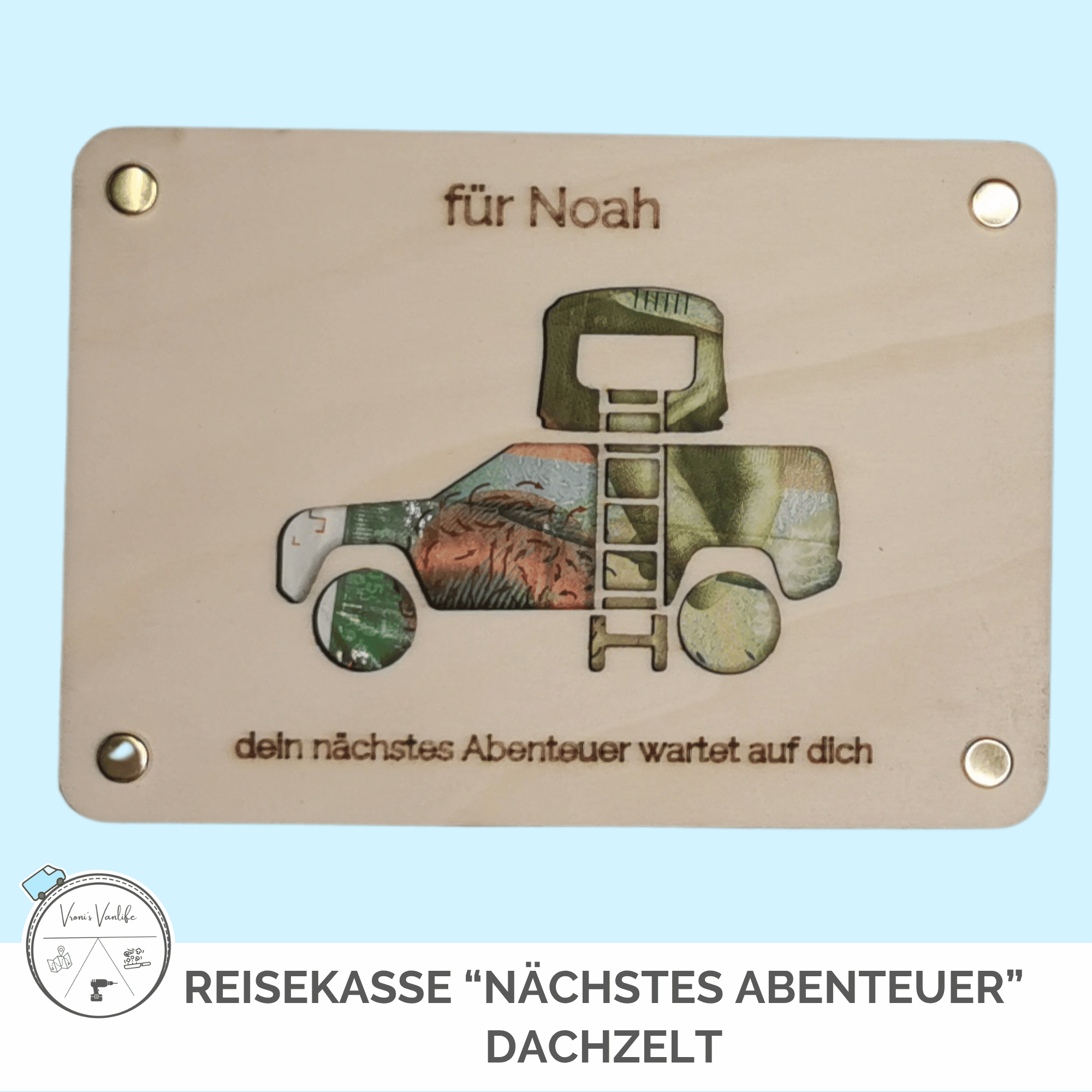 Reise-Kasse „nächstes Abenteuer“ – Dachzelt – personalisierbar