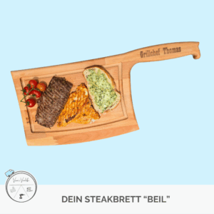 Steakbrett „Beil" – personalisierbar mit Wunschtext