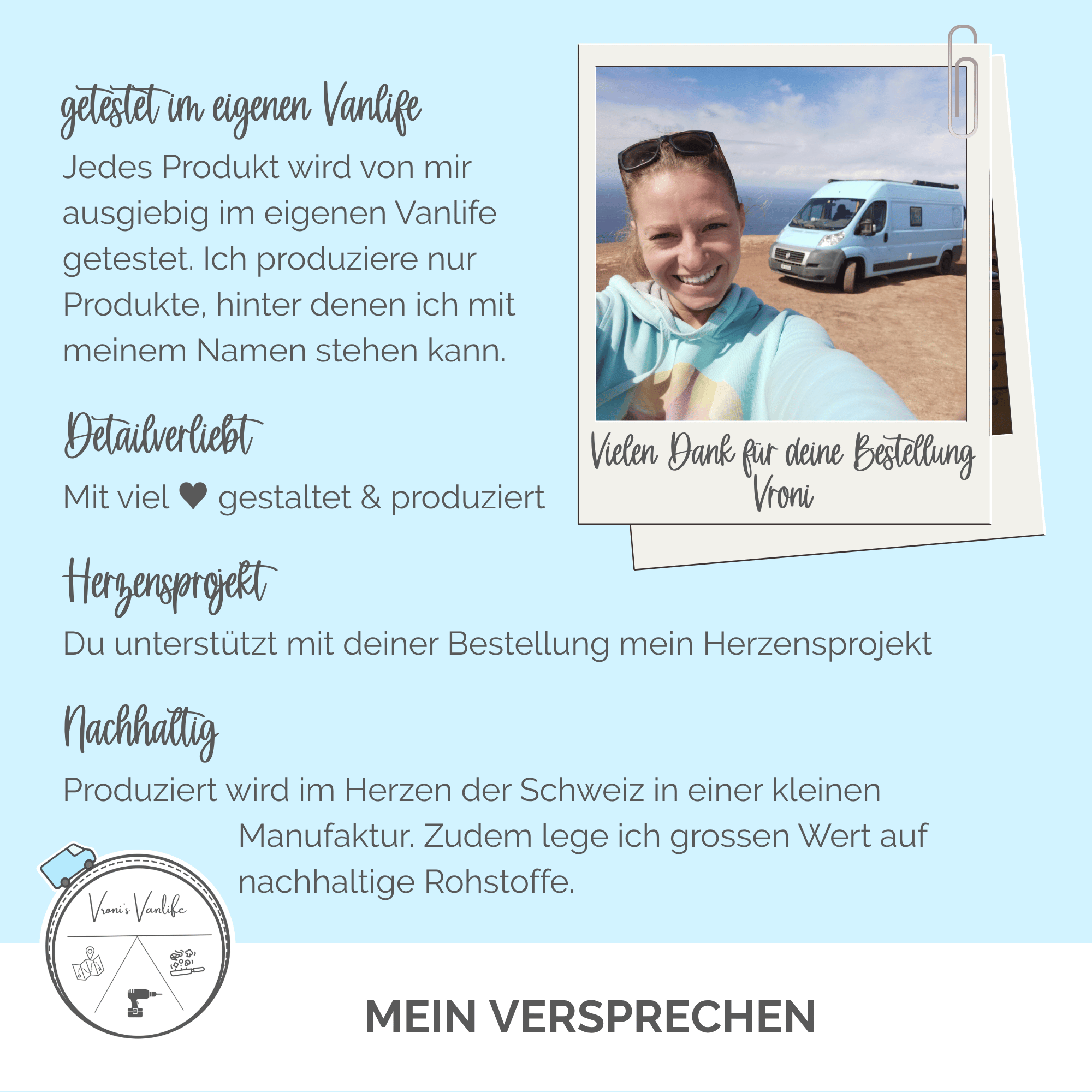 Vroni von VronisVanlife vor ihrem Camper – getestet im eigenen Vanlife-Alltag