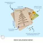 Geldgeschenk-Idee für Weihnachten im Postkarten-Format 14,8×10,5 cm aus Pappelholz