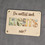 Geldgeschenk "Nichts" aus Holz, kreatives Geldgeschenk für Patenkind, Enkel und Kinder