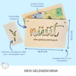 Idee Weihnachtsgeschenk: Geld witzig verpackt in Holzkarte mit Gravur