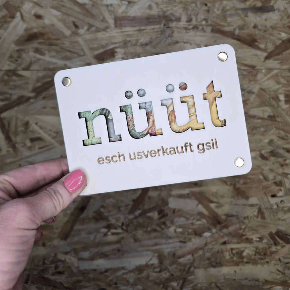 Verpackung Geldgeschenk aus 4 mm Pappelholz, 14,8×10,5 cm im Postkartenformat