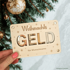 Geldgeschenk zu Weihnachten - "Weihnachts-Geld" personalisierbar