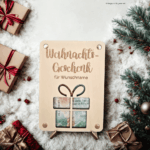 Personalisiertes Weihnachtsgeschenk: Geldgeschenk aus Holz "Weihnachts-Geschenk für Wunschname" mit Geschenk-Ausschnitt
