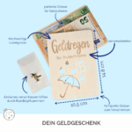Verpackung Geldgeschenk aus Pappelholz, 14,8×10,5 cm, mit Metallklammern für Geldscheine