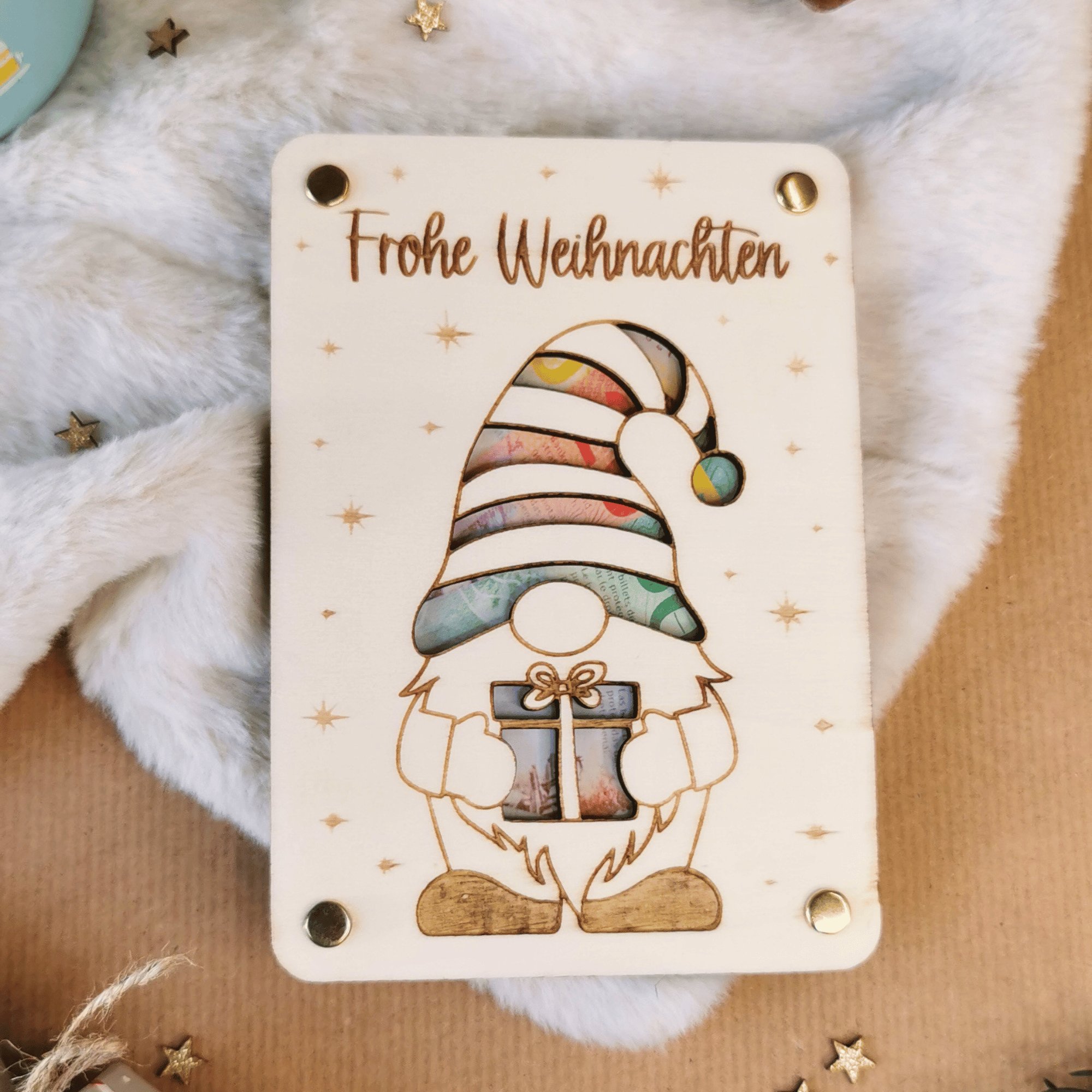 Verpackung für Geldgeschenk «Weihnachts-Gnom»